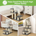 Pawque Dog Stairs & Cat Scratching Post Pet Steps for High Beds Couch, High-Strength Boards Holds up to 150 lbs for Indoor Small Cats Kittens Dogs Climbing Playing, 3 Combination Options, 3 Steps-Grey