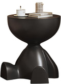 Mini Circle Side Table, Small Modern Bowl-Shaped Coffee Table, Sofa End Table Nightstand , Modern Bedside Home Decor for Living Room, Bedroom，Living Room (Black)