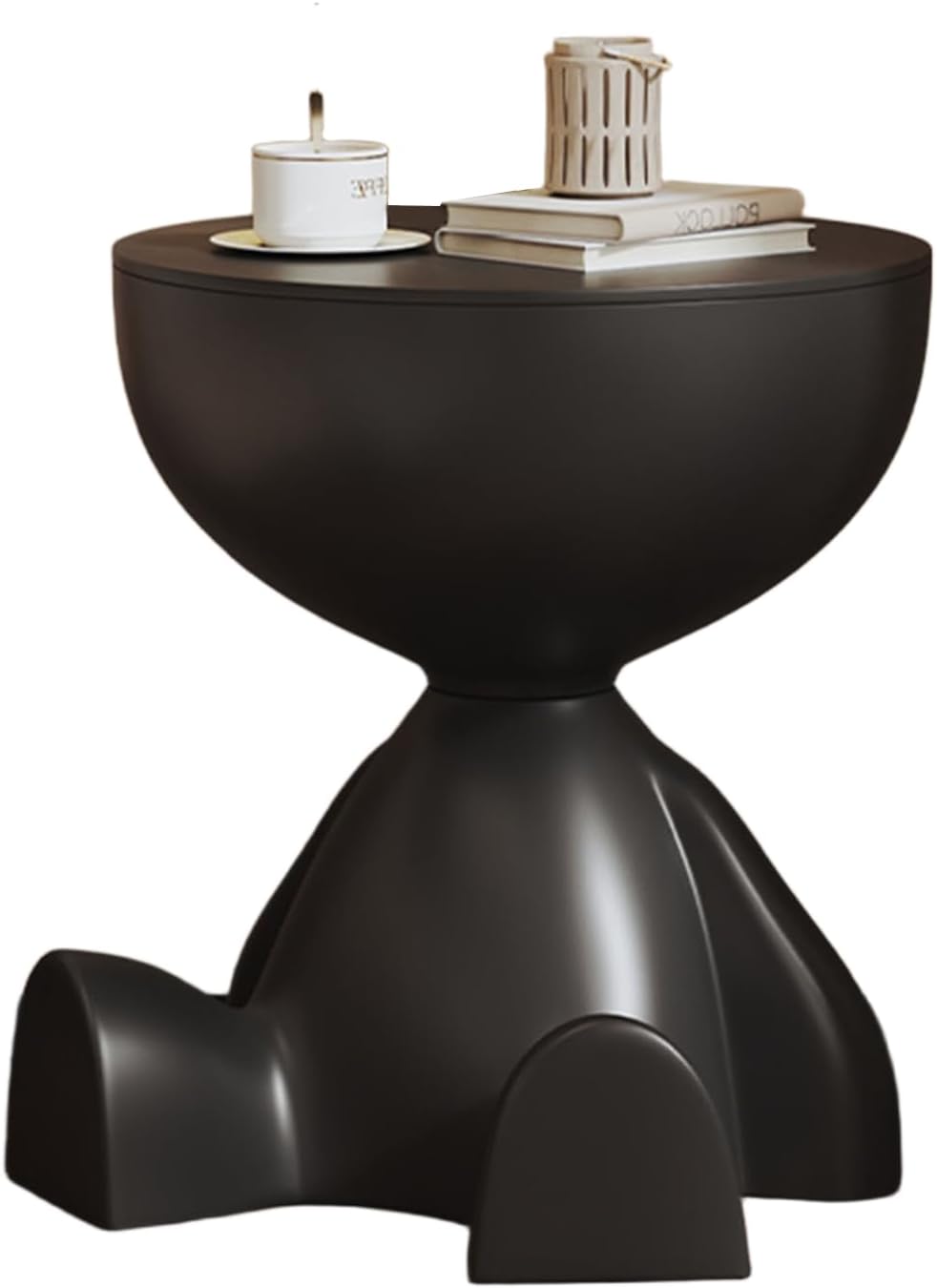 Mini Circle Side Table, Small Modern Bowl-Shaped Coffee Table, Sofa End Table Nightstand , Modern Bedside Home Decor for Living Room, Bedroom，Living Room (Black)