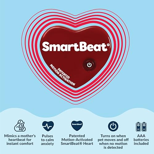 Snuggle Puppy Junior, Heartbeat Puppy Toy for Small Breeds, Smaller Plush Dog Toy with Real-Feel Pulse, Designed for Crate Use and Early Routines - Biscuit