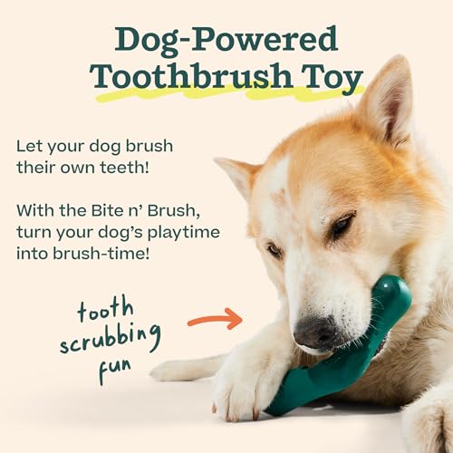 WOOF - Bite n' Brush Refills Treats for the Dog Toothbrush Toy - Scrub Plaque and Tartar from Your Dog's Teeth and Mouth - Dog Dental Sticks - 18 Refills - Chicken