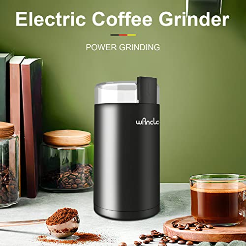 Wancle Electric Coffee Grinder, Spice Grinder, One Touch Coffee Mill for Beans, Spices and More, with Clean Brush Black