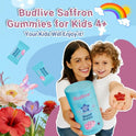 Saffron Gummies for Kids - Saffron Extract Supplement with GABA, Calms Temper Tantrums, Supports Happy Mood & Cognition, Focus Calm Gummies for Kids 4+, Sugar Free Strawberry, 90 Counts