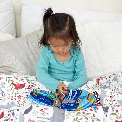 Melissa & Doug K's Kids Itsy-Bitsy Spider 8-Page Soft Activity Book for Babies and Toddlers - Cloth Baby Book And Sensory Toy With Textures To Grasp And Pages To Play Peekaboo, Ages 1 Month+