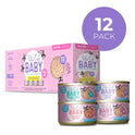 Tiki Cat Baby Wet Cat Food for Kittens, Shreds Variety Pack 2.4 oz. Cans (12 Count)