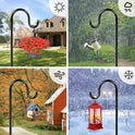 ANIDEER 72" Shepherds Hooks for Outdoor, Heavy Duty Garden Bird Feeder Pole for Hanging Bird Feeder, Plant Baskets, Solar Light Lanterns, Outdoor Plant Hanger Hook with 7 Base Prongs,1 Pack