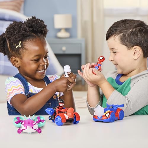 Marvel Spidey and his Amazing Friends Action Figure and Toy Vehicle 3 Pack, 3 Poseable 3-Inch Figures, 3 Vehicles, 3 Accessories, Super Hero Toys, 3+