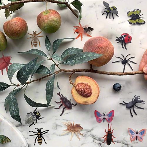 YZXODN 102 Pack Mini Bug Toys, Realistic Insect Toys Figures for Kids,Fake Plastic Bugs for Education Themed Insect Party, Classroom Reward, Gardening Decoration