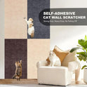 78.7"X15.8" Self-Adhesive Cat Scratching Mat - Durable Couch Protector from Cat Claws, DIY Furniture Protector from Cats Scratching, Sticky cat Scratch Wall mat- No Residue, Safe for Cats (Dark Grey)