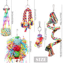 Bird Toys for Parakeet，ESRISE Parrot Conure Chewing Shredding Foraging Toys with Rope Perch, Bird Cage Accessories for Cockatiel Budgies Lovebird