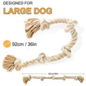 Fida Dog Rope Toys for Large/Medium Aggressive Chewers, Tough Cotton Chew Toy, 3 Feet 5 Knots Indestructible, Tug of War Dog Pull Rope Teeth Cleaning