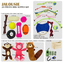 Jalousie Multipack Dog Squeaky Toys Bulk Bundle Pup Toy - Puppy Toys for Pets for Small Medium Breed (24 PCs Gift Basket)