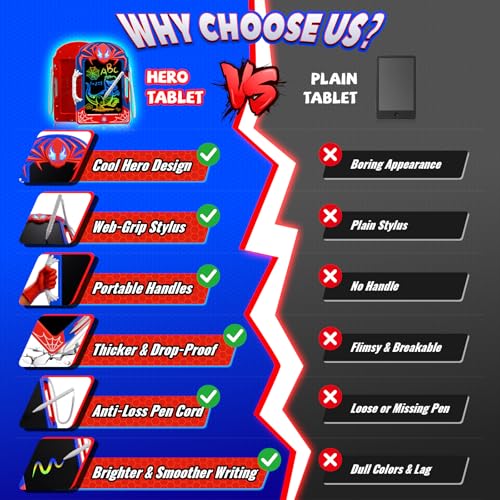 Cool LCD Writing Tablet with Web Stylus & Web Grip–Fun Doodle Board for Kids, Colorful Drawing Pad Toys Birthday Gifts for 3 4 5 6 7 8 10 Year Old Boys Girls Toddler Age 3-4 4-6 6-8 8-12,Outdoor Toys