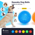 VITEVER 3.5” Squeaky Dog Toy Balls (6 Colors) Puppy Chew Toys for Teething, BPA Free Non-Toxic, Spikey Dog Balls for Medium, Large & Small Dogs, Durable Toys for Aggressive Chewers