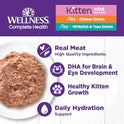 Wellness Complete Health Pate Variety Pack Kitten Canned Wet Cat Food, Natural, Protein Rich, Grain Free, Whitefish and Chicken Recipes, 3 oz, Pack of 12 Cans