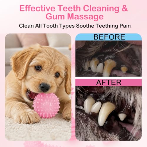 Puppy Toys, 6 Pack Dog Chew Toys for Puppy, Cute Pink Small Dog Toys, Puppy Teething Toys for Puppies, Soft Durable Interactive Chew Toy for Small Dogs
