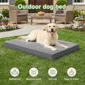 Waterproof XXL Dog Beds Large Sized Dog, Outdoor Washable Crate Pad 48 inch, Jumbo XXLarge Orthopedic Foam Pet Bed with Removable Cover Reversible, Durable Anti-Slip Kennel Pad, 47"x29", Gray