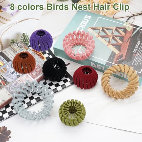 Bird Nest Magic Hair Clip - Expandable Hair Bun Maker Hair Accessories for Women Ponytail Holder Hair Bun Clip for Thin Thick Fine Curly Hair, Plastic Hair Barrettes Hair Scrunchies