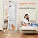 Interactive Cat Toy, Rechargeable Electric Cat Teaser, Hanging Door cat Toy, 2 Motion Modes (360° Spin & Irregular Jumping), Smart Auto Cat Toy for Exercise & Fun, Grey