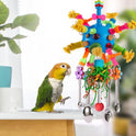 Parrot Toys Bird Toys Perch Pullable Stainless Steel Spoons Colorful Acrylic Stick Chew Toys for s Mini Macaws African Greys Cockatoos Conures, Cockatiels, Lovebirds, Parrotlets and Other (blue)