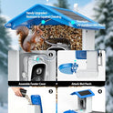Smart Bird Feeder with Camera 2.5K QHD, AI Identify 16000+ Birds, Auto-Capture & Motion Detection, IP65 Waterproof, 5W Solar Panel, 140° Field of View, Bird Watching Gift