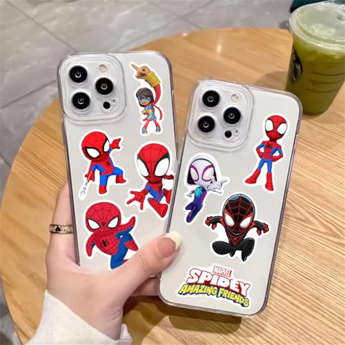 50pcs Cartoon Spider-Man Stickers for Kids,Lovely Hero and His Amazing Friends Vinyl Waterproof Decal for Water Bottle Laptop Toy Sticker for DIY Decorate Bumper Hat Party Supplies Kids Teens Gifts
