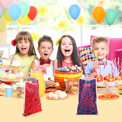 ADARRO 40PCS Spider Wed Party Favor Bags, Red & Blue Cartoon Goodie Candy Bags for Birthday Party Supplies