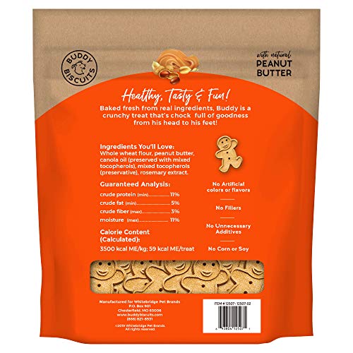 Buddy Biscuits Crunchy Dog Treats, Peanut Butter, 3.5 lbs. Bag