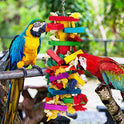 Extra Large Natural Wood Bird Toys for Macaws, African Grey,  Parrots Gifts