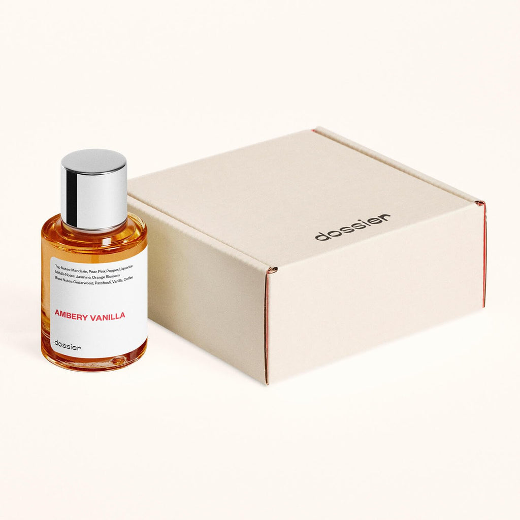 Dossier - Ambery Vanilla 1.7Oz (50ml) - Eau de Parfum - Inspired by Y S.L's B.lack O.pium - Long-lasting Fragrance - Feminine - Cart Shape