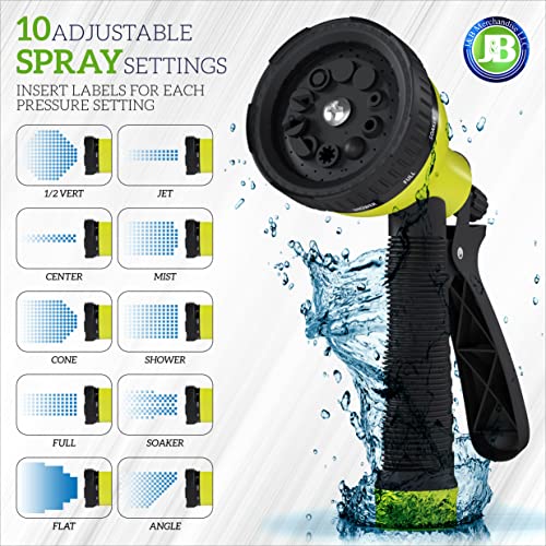 J&B XpandaHose 75ft Expandable Garden Hose – Ultra-Strong 3750D, 4-Layer Latex Core, Brass 3/4" Connectors, 10-Pattern Nozzle & Storage Bag – Lightweight, Kink-Reducing, Leak-Resistant