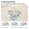 Potaroma Hide and Seek Interactive Cat Toys, Moving Concealed Wand Feather, Automatic Chargeable Indoor Kitten Exercise Kicker, Mouse Squeaky, Floral Cover