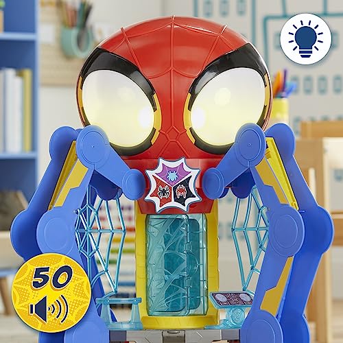 Spidey and His Amazing Friends Web-Spinners Web-Quarters, Kids Playset with Action Figure, Vehicle, and Accessories, Marvel Super Hero Toys, Ages 3 and Up, Large