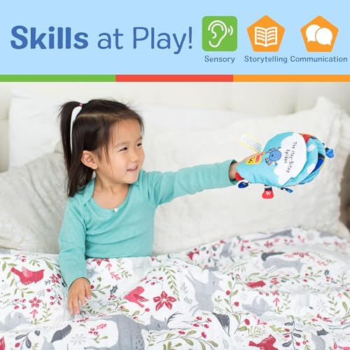 Melissa & Doug K's Kids Itsy-Bitsy Spider 8-Page Soft Activity Book for Babies and Toddlers - Cloth Baby Book And Sensory Toy With Textures To Grasp And Pages To Play Peekaboo, Ages 1 Month+