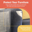 10 Pack XL Anti Cat Scratch Furniture Protector - Couch Protector from Cat Claws w/Twist Pins - Heavy Duty, Strong, Clear, Easy-to-Apply Scratching Deterrent and Shield for Sofa
