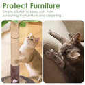 35" Sisal Rope Cat Scratching Post, Palm Leaf Cat Tree with Hanging Ball & Mouse Toy for Kittens & Adult Indoor Cats