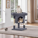 Yaheetech 23.5in Cat Tree – Sturdy & Stable, Space-Saving 3-Level Cat Tower with Plush Perch, Condo, Sisal Scratching Posts & Dangling Ball, Perfect for Apartments, Dark Gray
