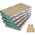PAWSFANS Cat Scratcher Cardboard Scratch Pad with Box Durable Corrugate Scratching Board Kitty Sofa Lounge Bed Reversible Catnip Included for Indoor Cats,Large (Box, 5pcs)