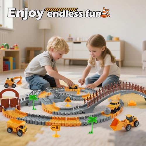Kids Construction Race Track Set