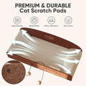 FUKUMARU 26 Inch Cat Scratcher Bed, 2 Reversible Cardboard Cat Scratch Pads Refill for Indoor Cats, Durable Large Cats Scratching Bed Sofa Couch Lounger with Fun Toys, Furniture Protector, Caramel