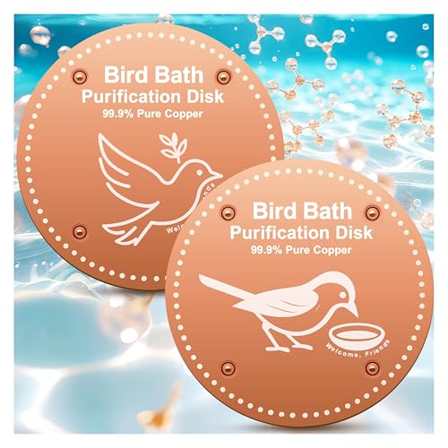 Bird Bath Purification Disk Pure Copper Outside Winter Solar Power Birdbath Heater Deicer Cage Hanging Bowl Metal Warmer Deck Railing Glass Concrete Ceramic Stone Stand Outdoor Fountain Station