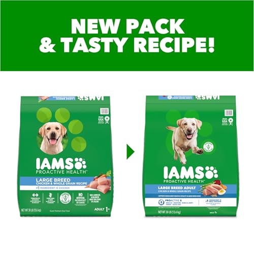 IAMS Proactive Health Large Breed Dry Dog Food, Adult Dry Dog Food for Large Breeds, Chicken, 30 lb. Bag