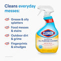 Clorox Disinfecting All-Purpose Cleaner 32 Oz and Bathroom Cleaner, Household Essentials, 30 Oz, Pack of 3