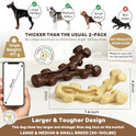 SIHRMIU Dog Chew Toys for Aggressive Chewers, 2 Pack, for Medium/Large Breed, Tough Almost Indestructible Dog Bones for Teeth Cleaning, Training, Boredom and Stimulating