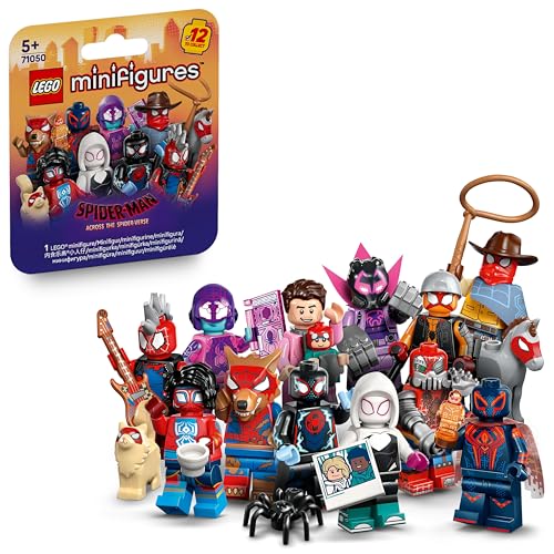 LEGO Minifigures Spider-Man: Across the Spider-Verse - Get 1 of 12 Collectible Toys with Accessories - Gift for 5+ Year Old Boys & Girls - Mystery Box - 71050