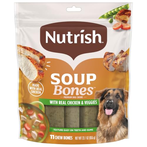 Nutrish Soup Bones Premium Dog Chews with Real Chicken and Veggies, 11 Chews, Packaging May Vary (Rachael Ray)
