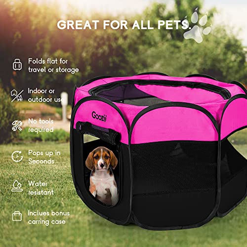 GOOZII Pet Cat Playpen for Indoor Cats Enclosed, Pink