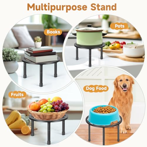 Amaoot 5 Pack Metal Plant Stand, Iron Plant Stands for Indoor and Outdoor | Flower Pot Stands for Multiple Plant, Black Potted Plant Holder for Garden Home