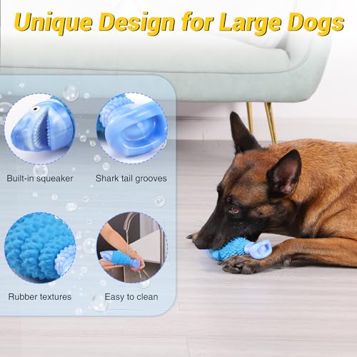 WinTour Tough Dog Toys for Aggressive Chewers, Indestructible Dog Chewers for Medium & Large Breeds, Squeaky Durable Chew Toys to Keep Them Busy, Reduce Boredom, Teeth Cleaning, Bacon Flavor