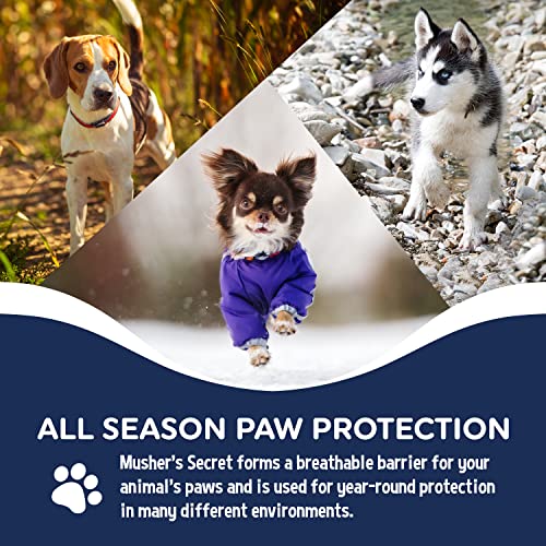 Musher’s Secret Dog Paw Wax 200g – Natural Paw Balm for Dogs with Vitamin E – Helps Protect Paws from Hot Pavement, Ice & Salt – Moisturizes Cracked Pads – Lick-Safe, Non-Toxic Dog Paw Protector